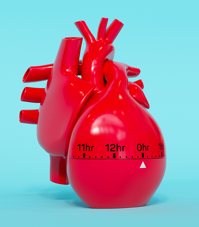 Photo illustration of a heart shaped egg timer by Spooky Pooka.