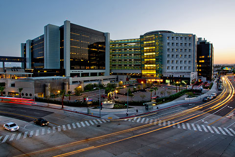 Cedars-Sinai hospital exterior in Los Angeles, CA