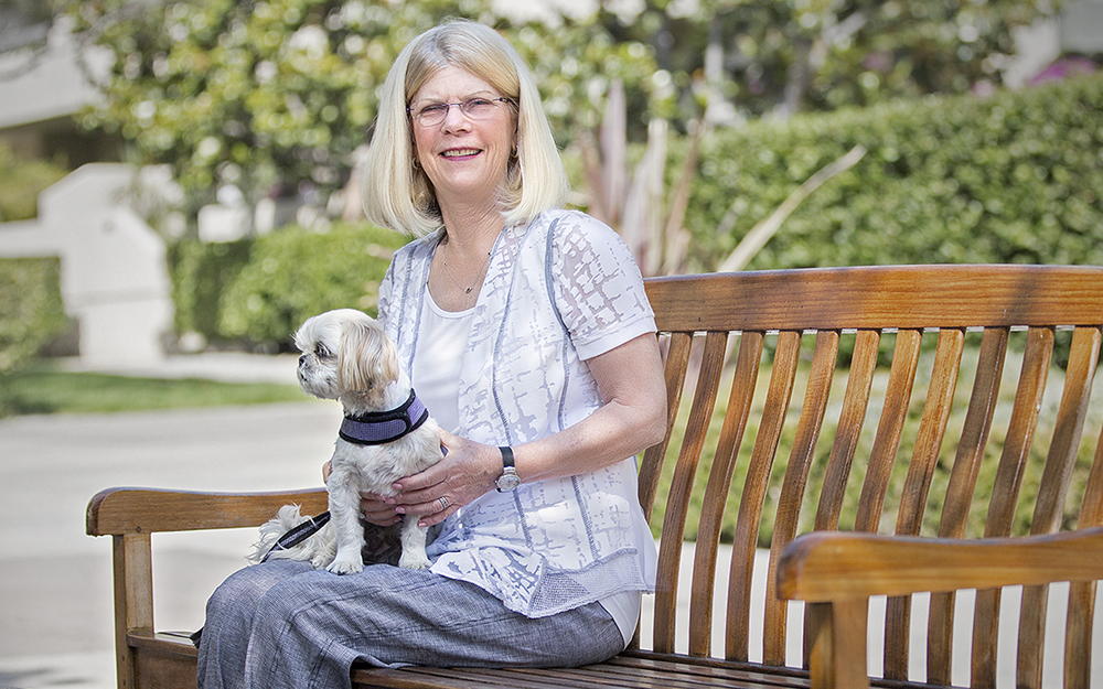 Patient Beth Oringher with her Shih Tzu, Lola.