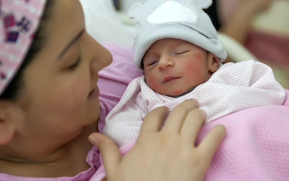 Mother with newborn