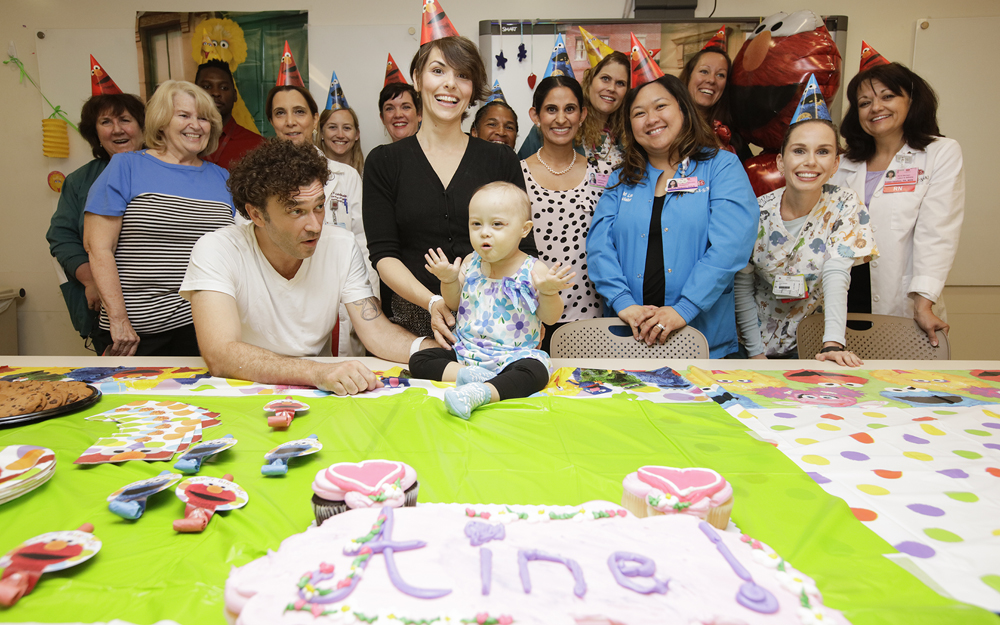 Áine had to be in the hospital during her second birthday where the pediatric hematology oncology team threw her a surprise party with an Elmo theme.
