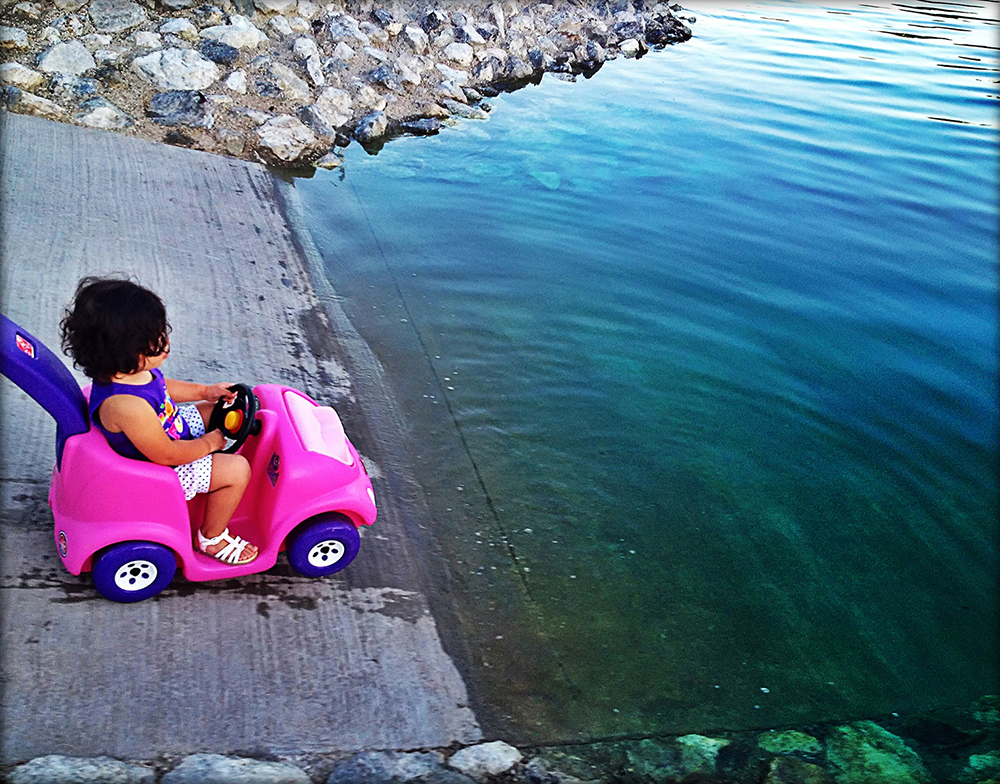 Baby on a toddler car stroller