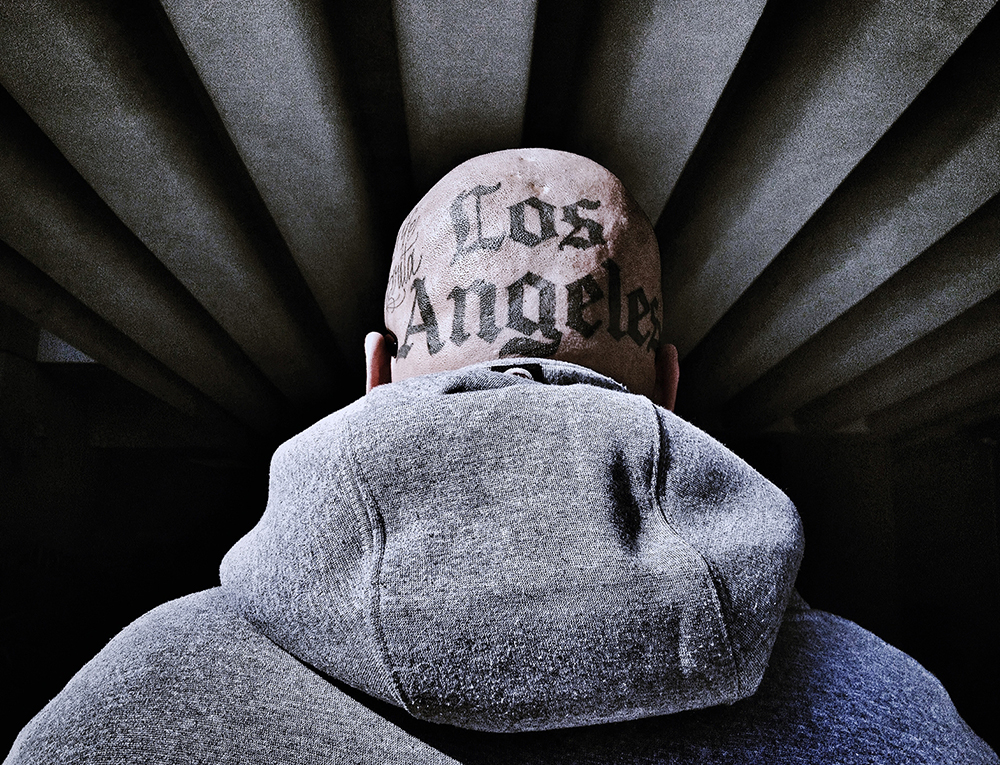 Angel, photo, Cat Gwynn, Los Angeles, bald head, tattoo