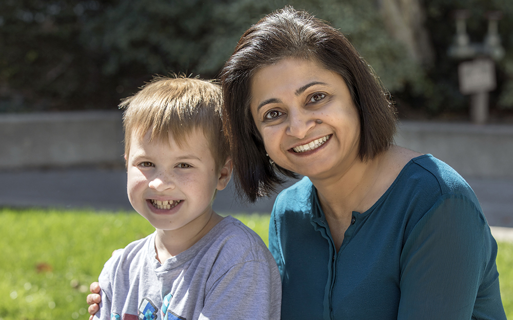 Kidney transplant patient Noah Owens and Dr. Dechu Puliyanda