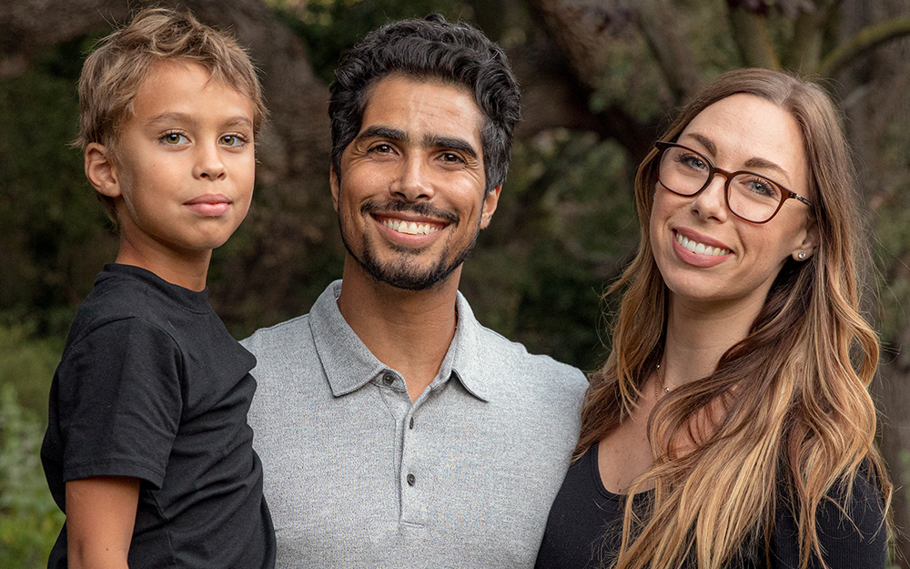 Patient Austen Specht with his family.