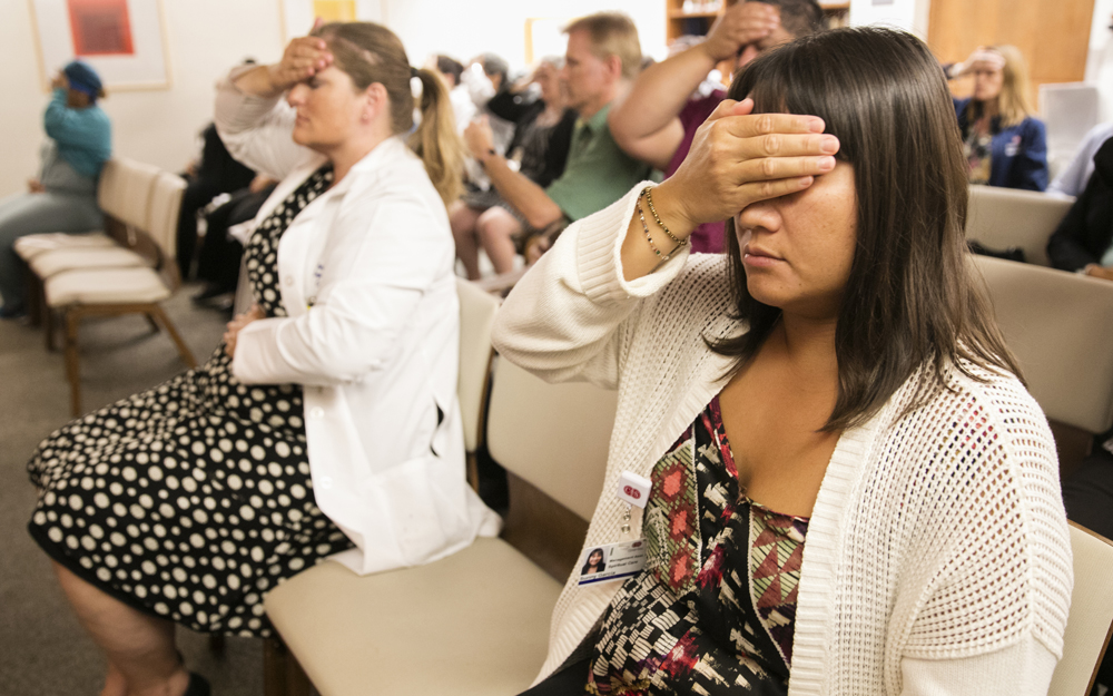 Self-reiki classes are offered weekly by chaplain staff.