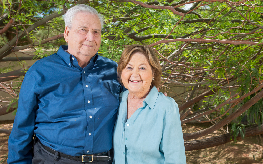 Oraleen and Kent Johnson at their Las Vegas home. 