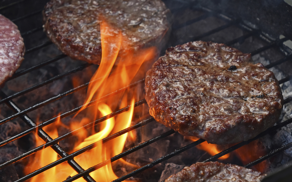 burgers, grill, bbq, flame, char, cancer risk