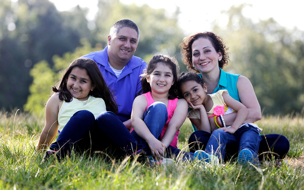 Ramela Abbamontian and her family after battle with breast cancer.