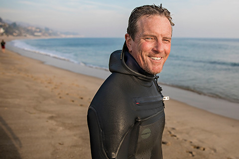 Linden Ashby at the beach.
