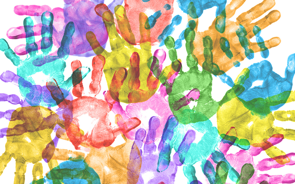 Colorful handprints