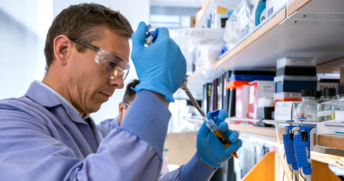 Cedars-Sinai's Dr. Robert Baloh at work in his laboratory.