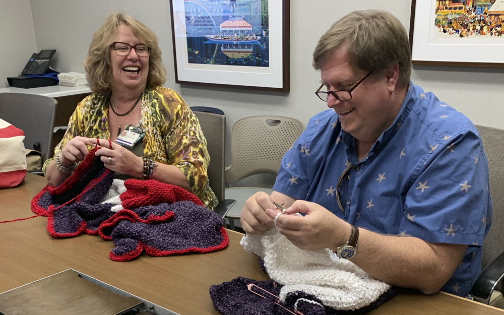 blankets, volunteers, blankets, Cedars-Sinai