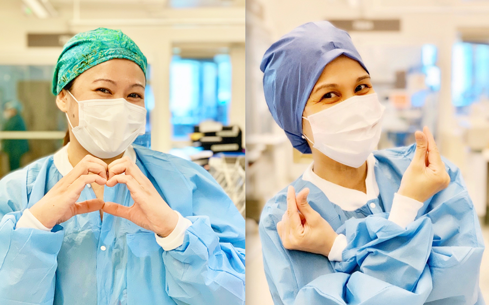 Cedars-Sinai critical care nurses Melani Lim or Joy Gerales after their recovery from COVID-19