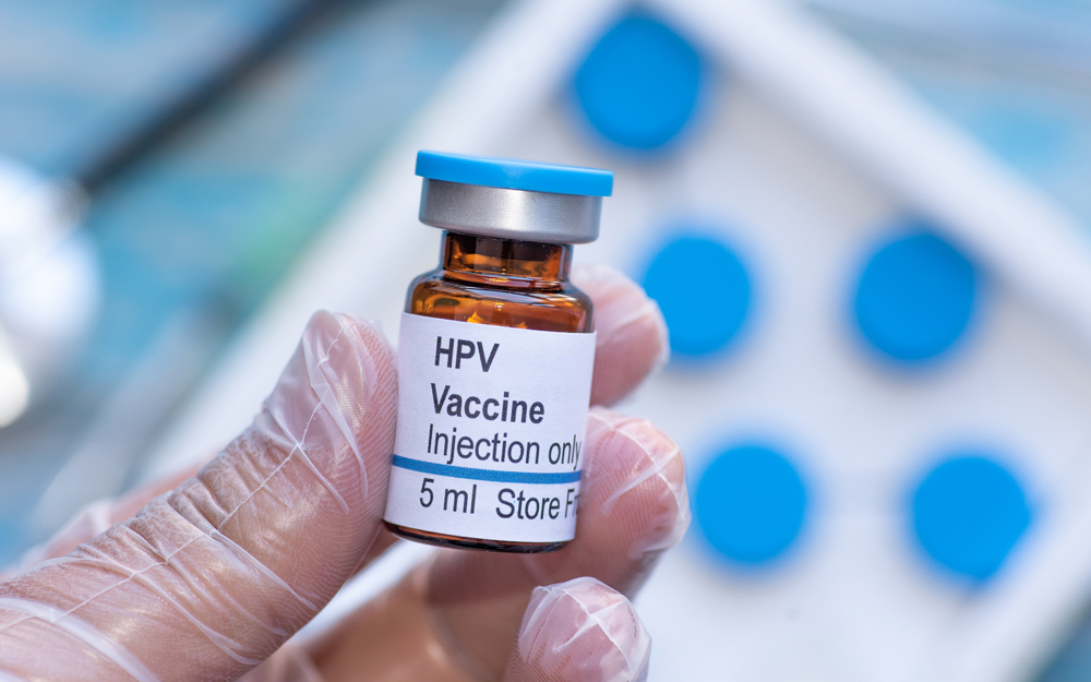 HPV Vaccine vial to prevent oral cancer