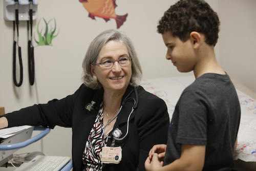 Elaine Kamil, MD. with kidney transplant patient, Zach Assan.