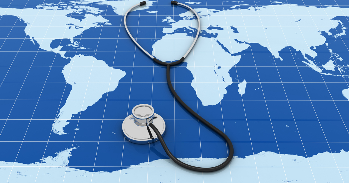 Ilustración sobre la salud global y los sistemas sanitarios en el mundo