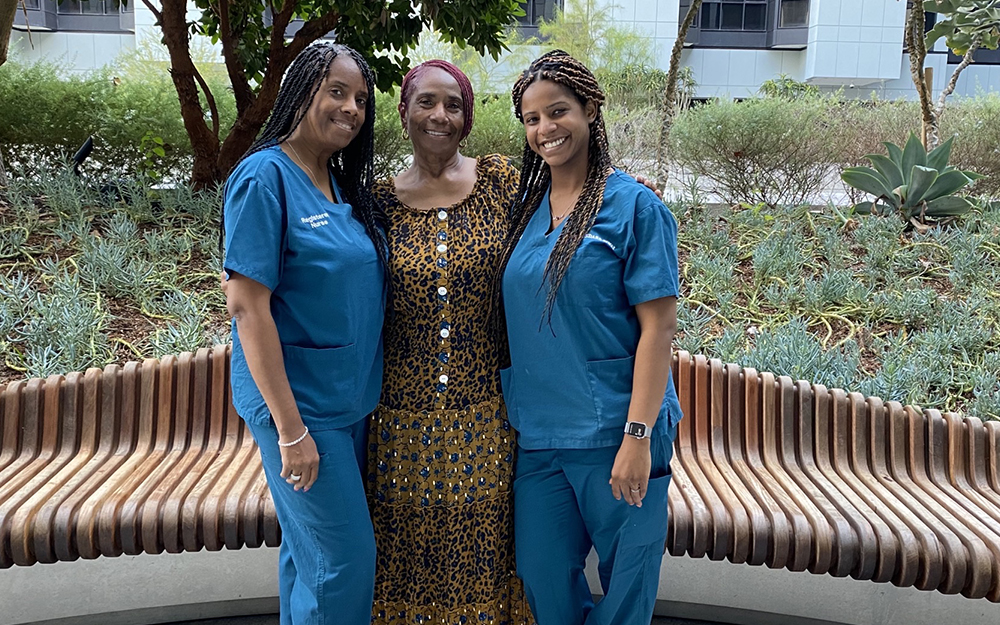 Cedars-Sinai nurses Michelle Williams, Cathy Williams, and Destiney Davis.