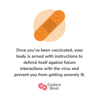 Cedars-Sinai COVID-19 vaccination infographic.