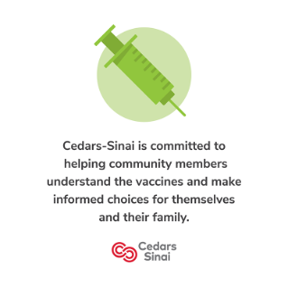 Cedars-Sinai COVID-19 community vaccination infographic.