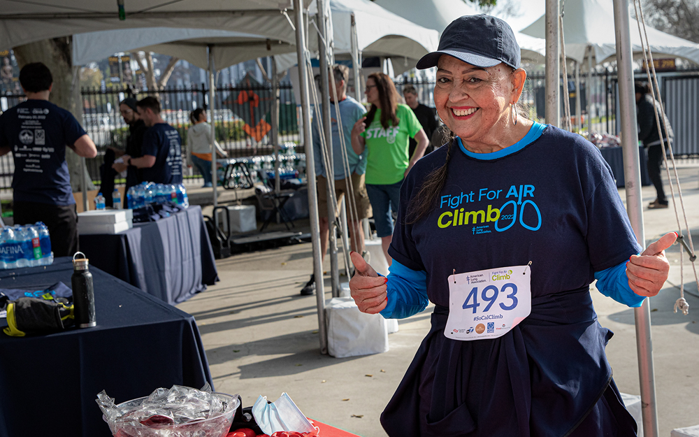 Cedars-Sinai Lung Transplant patient Toni Perez at the American Lung Association Lung Transplant Walk. 