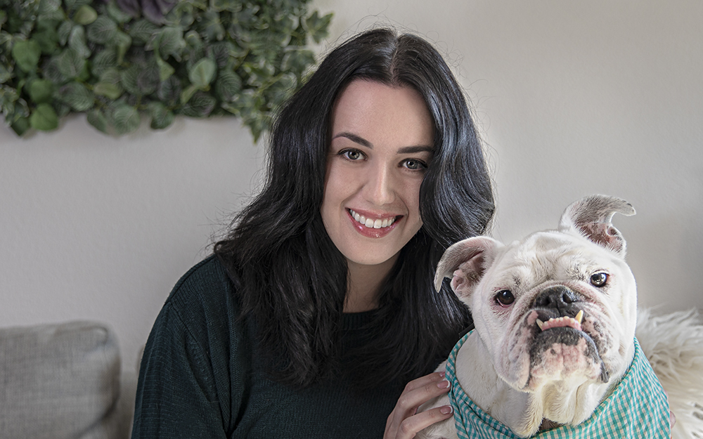 Holly Hammond with her bulldog Matilda Cupcake.