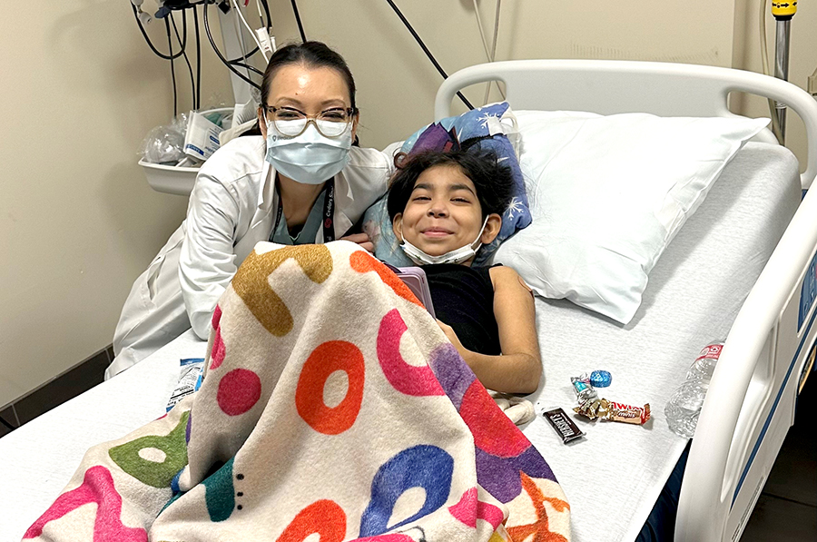 Nine-year-old Allison Maldonado with Cedars-Sinai nephrologist Dr. Helen P. Pizzo.