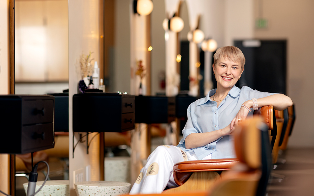 Amber Lesse in her salon Amber Holistic Salon