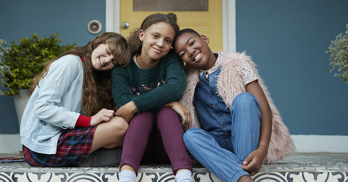 Three teenage girls