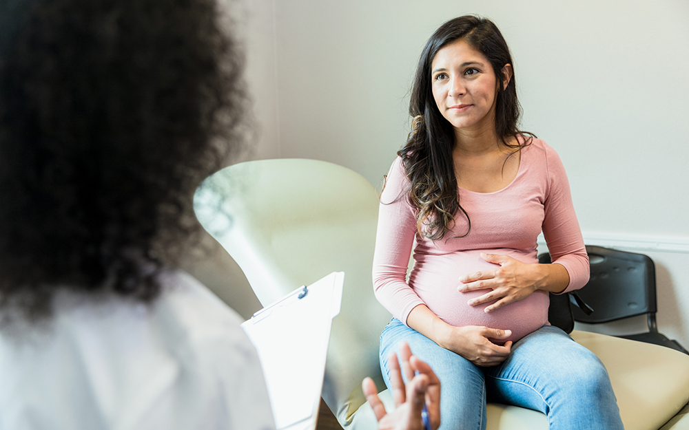 Pregnant woman at doctor's office