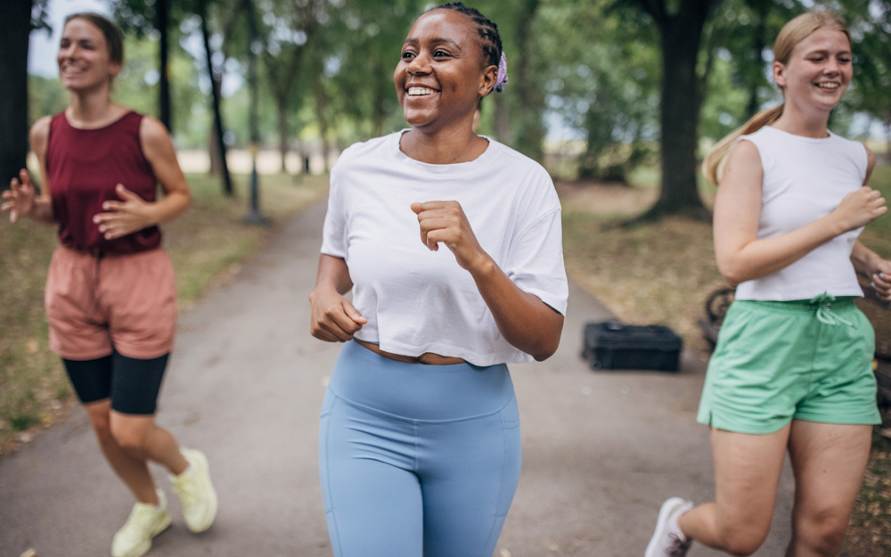 A group of women jogging