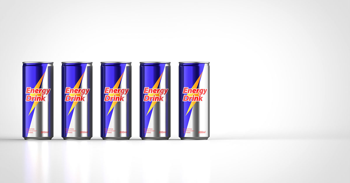 5 cans of energy drinks.