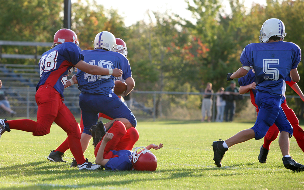 Youth football players.