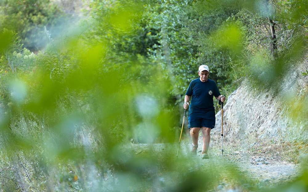 Guy Natale, MD, hiking.
