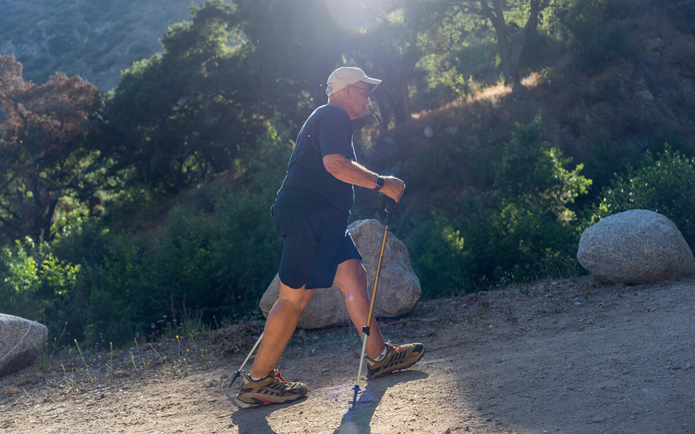 Guy Natale, MD, hiking.