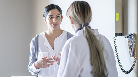 A woman at doctor's office