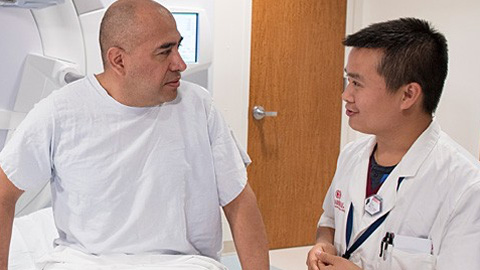Cedars-Sinai physician with cancer patient