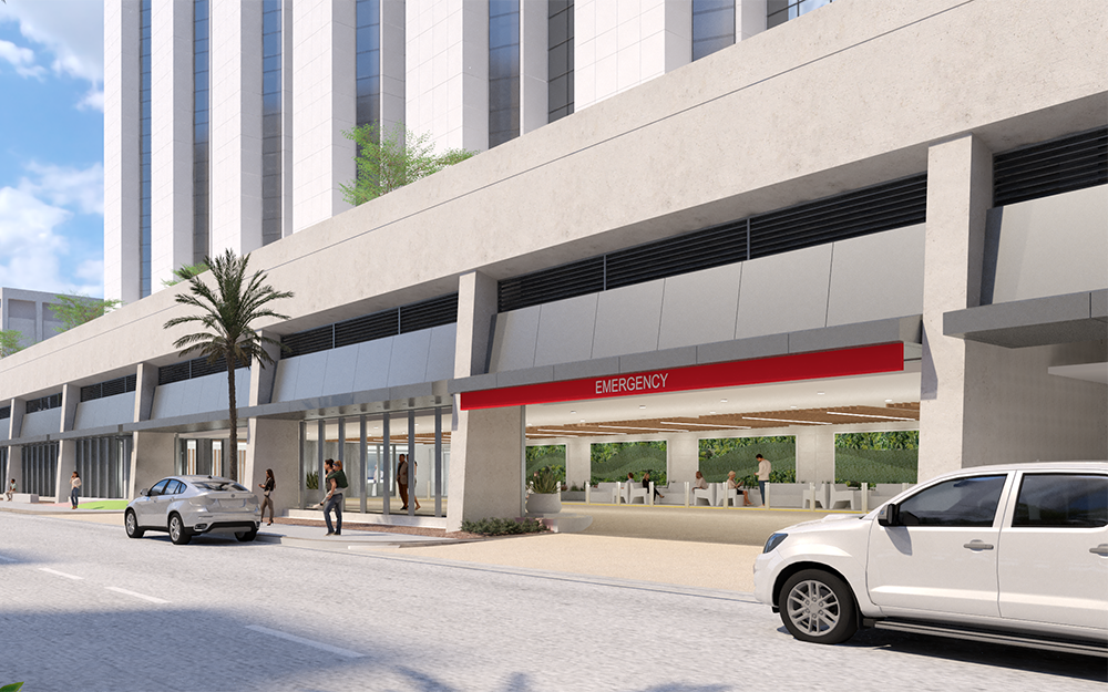 Emergency Department expansion, exterior rendering