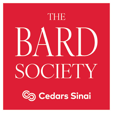 The Bard Society pin, which members receive and wear as a sign of their support and commitment to Cedars-Sinai’s future. 