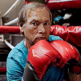 Man in boxing gloves.
