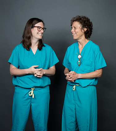 Dr. Bobbie J. Rimel (left) and her mentee, Dr. Cholene Espinoza