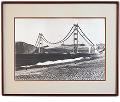 Photo of the Golden Gate bridge under construction