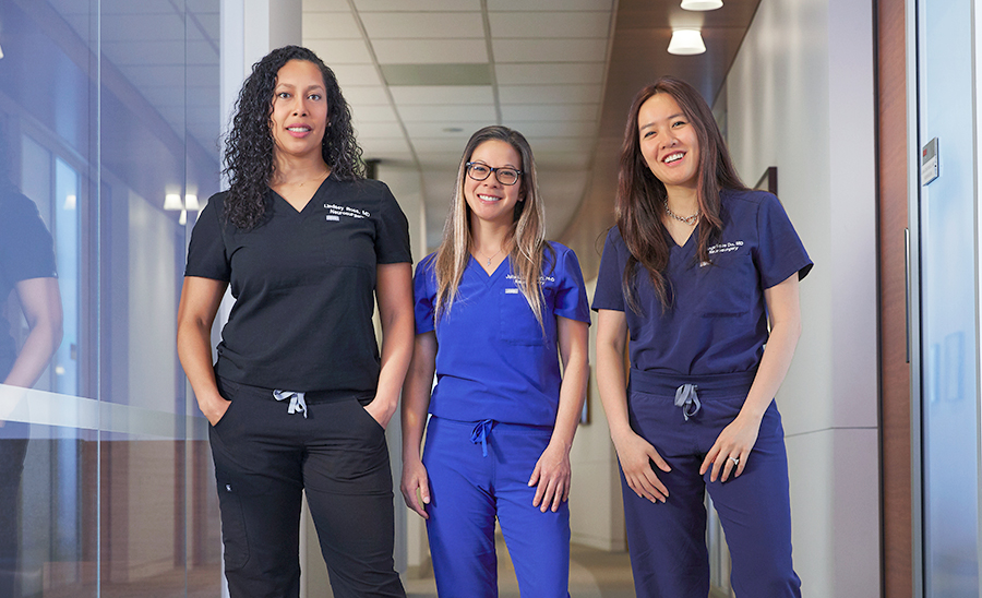 Neurosurgery residents Drs. Lindsey Ross, Julie Chan and Angelique Do