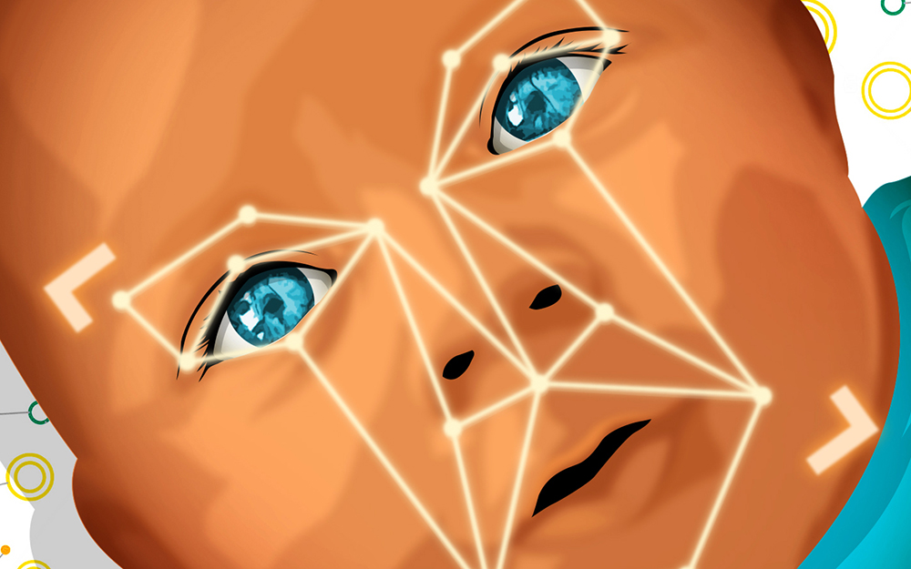 Illustration of a baby's face.
