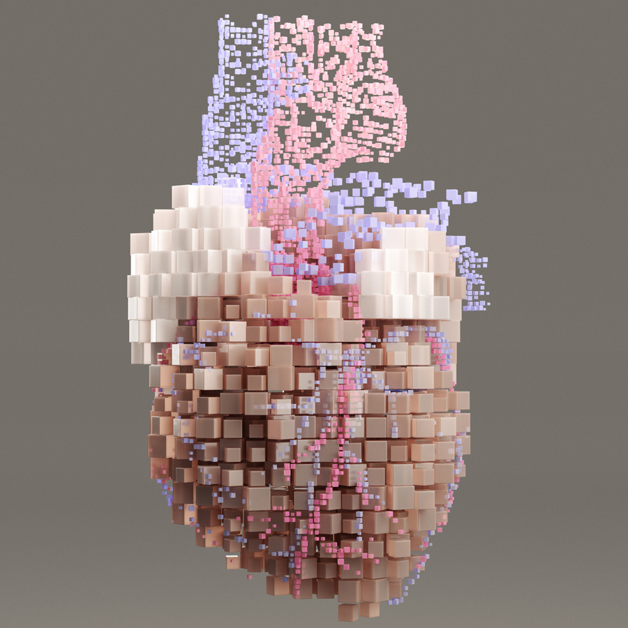 A digital rendering of AI making heart disease prediction.