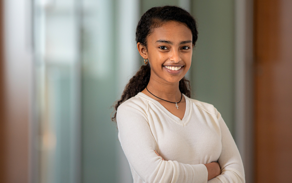 Pre-med student volunteer, Mahider Gessesse