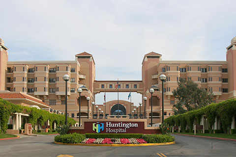 Huntington Hospital exterior in Pasadena, CA.