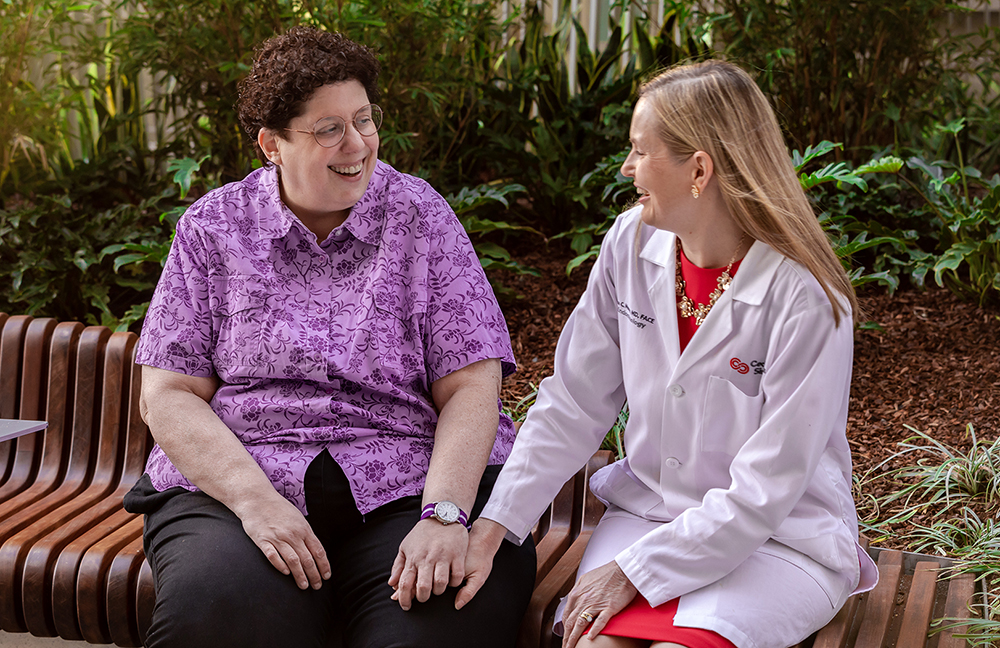 Cedars-Sinai patient Lisa Caras with endocrinologist, Lisa Moore, MD.