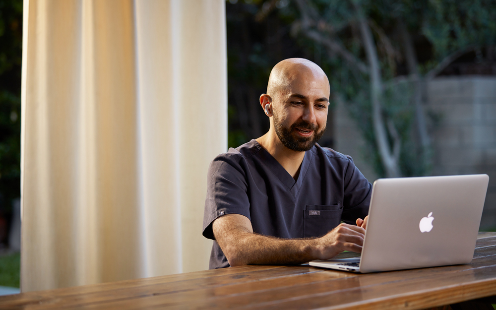 Cedars-Sinai Doctor Ara Thomassian helps patients stay healthy and connected during the COVID-19 pandemic.