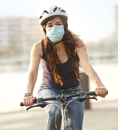Carolina Adamo post quarantine enjoying a bike ride.